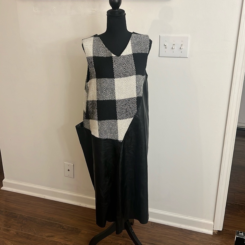 Mazel Wool and Faux Leather One Size Dress.